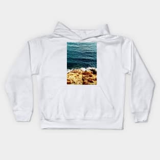 Turquoise Mediterranean Sea Waves Kids Hoodie